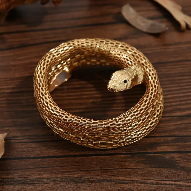 Adjustable Gothic-Inspired Snake Necklace and Bracelet Set
