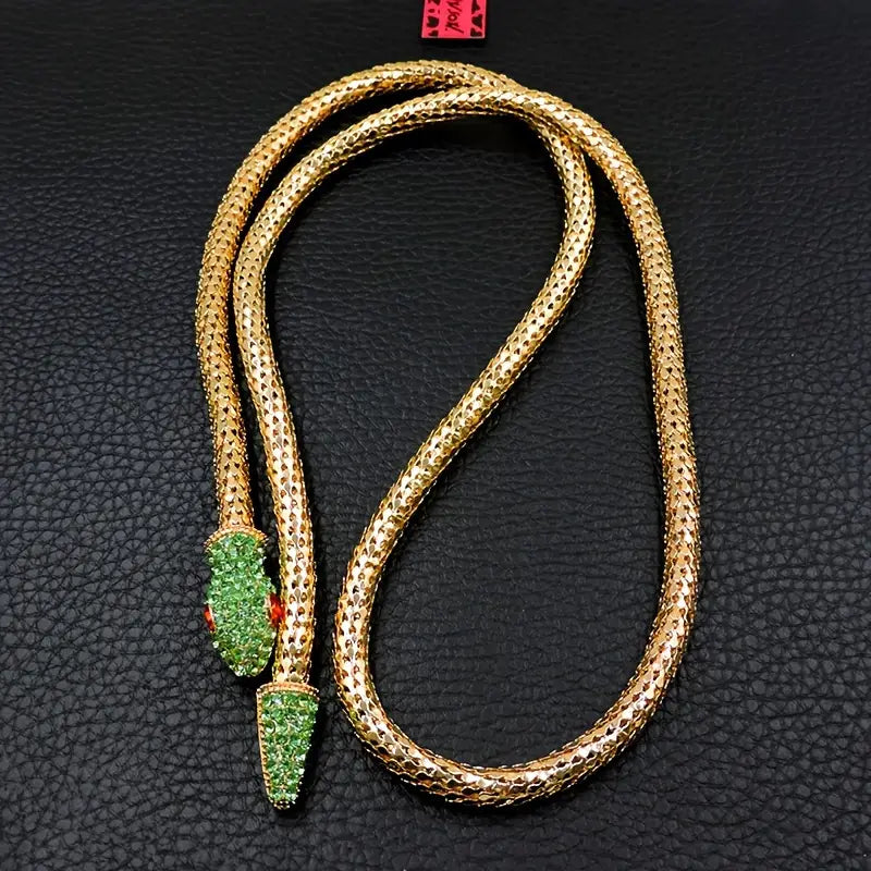Adjustable Gothic-Inspired Snake Necklace and Bracelet Set