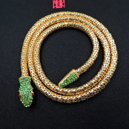 Adjustable Gothic-Inspired Snake Necklace and Bracelet Set