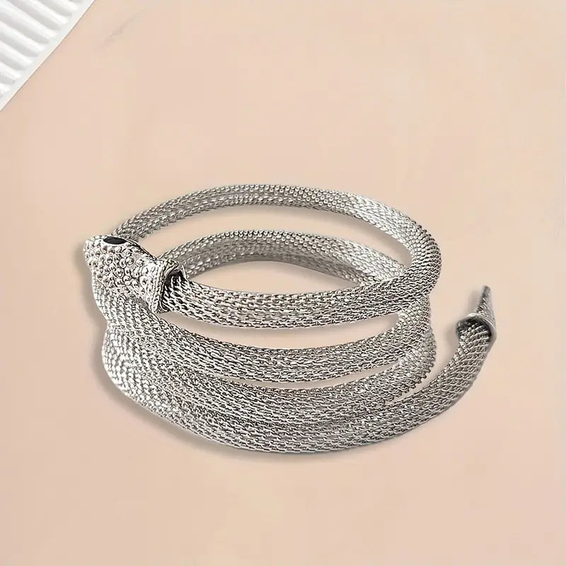 Adjustable Gothic-Inspired Snake Necklace and Bracelet Set
