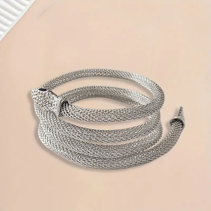 Adjustable Gothic-Inspired Snake Necklace and Bracelet Set