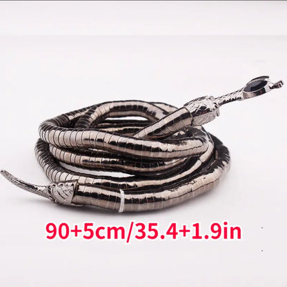 Adjustable Gothic-Inspired Snake Necklace and Bracelet Set