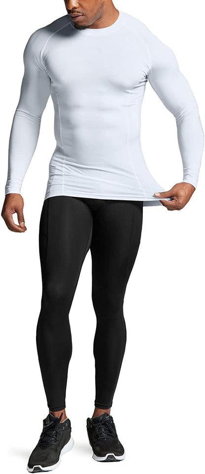 Men's Long Sleeve Compression Shirt with UPF 50+ Protection for Water Sports and Athletic Performance