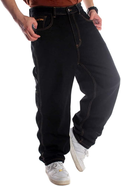 Men's Relaxed Fit Baggy Jeans - Urban Skate and Streetwear Style