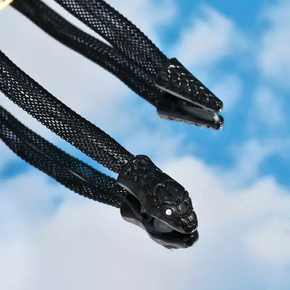 Adjustable Gothic-Inspired Snake Necklace and Bracelet Set