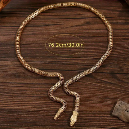 Adjustable Gothic-Inspired Snake Necklace and Bracelet Set